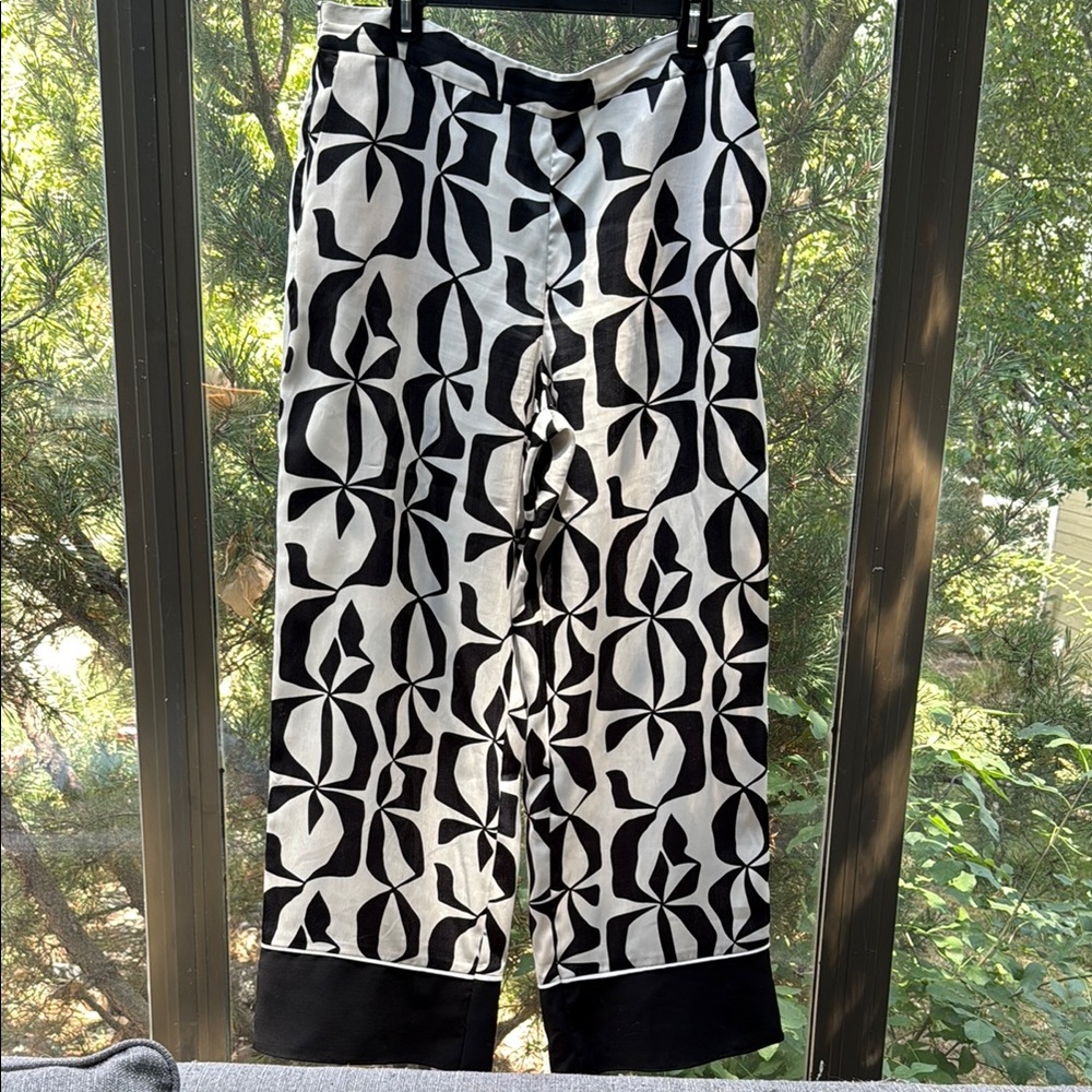 Zara XL satin black and white pants